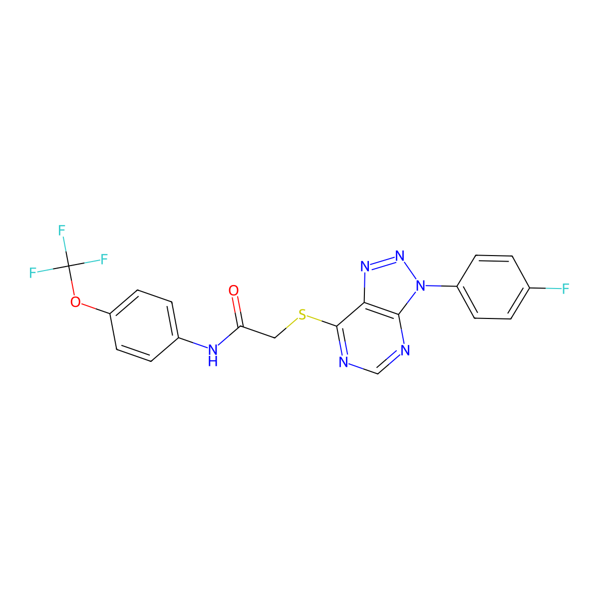 2-((3-(4-fluorophenyl)-3H-[1,2,3]triazolo[4,5-d]pyrimidin-7-yl)thio)-N-(4-(trifluoromethoxy)phenyl)acetamide molecular structure, CAS 863460-18-8