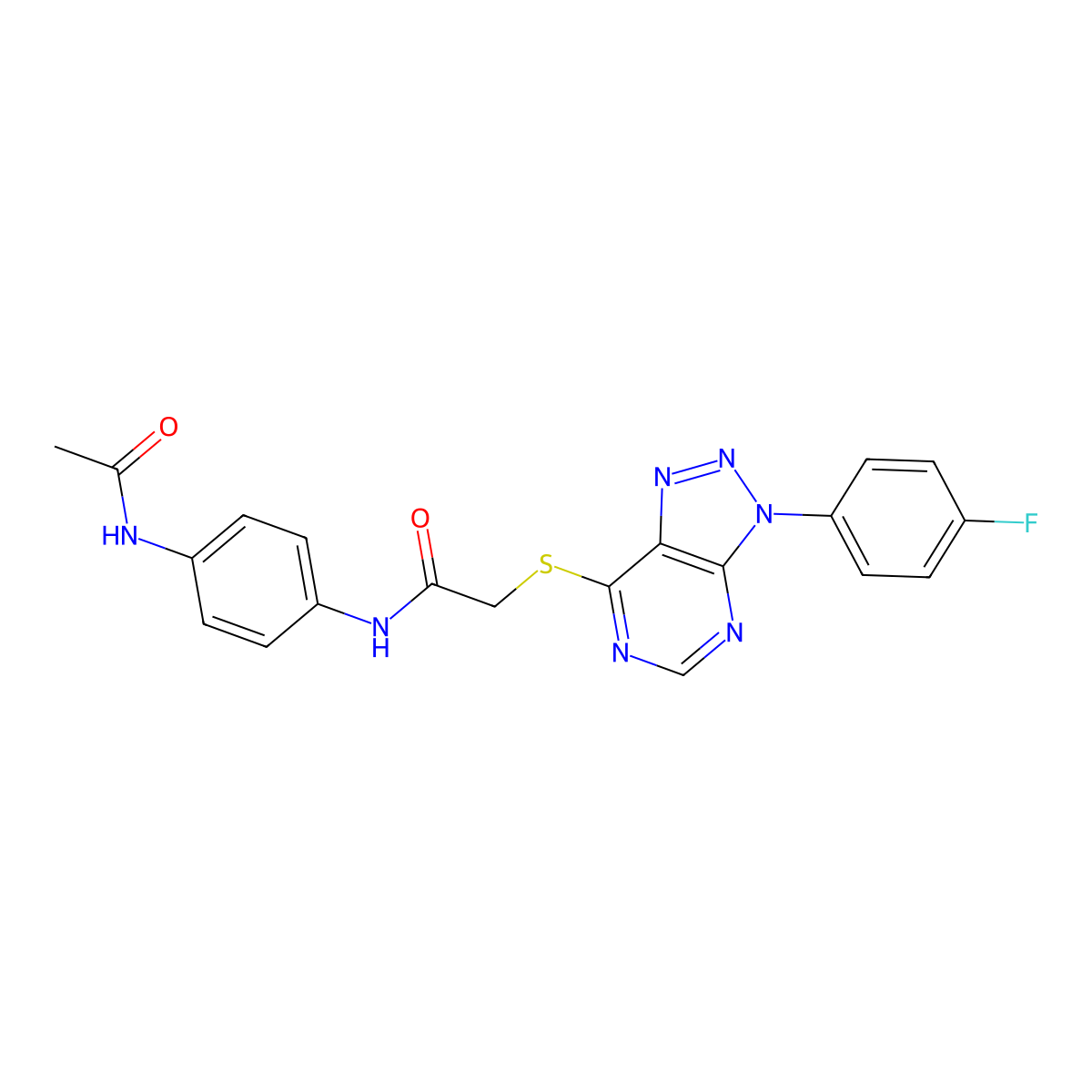 N-(4-acetamidophenyl)-2-((3-(4-fluorophenyl)-3H-[1,2,3]triazolo[4,5-d]pyrimidin-7-yl)thio)acetamide molecular structure, CAS 863460-24-6