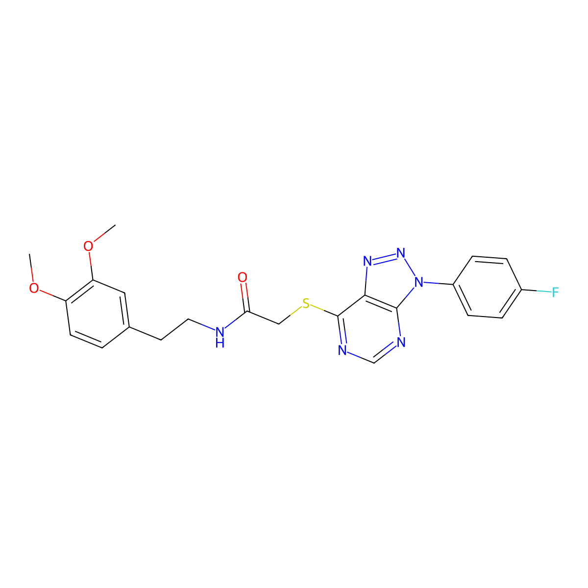 N-(3,4-dimethoxyphenethyl)-2-((3-(4-fluorophenyl)-3H-[1,2,3]triazolo[4,5-d]pyrimidin-7-yl)thio)acetamide molecular structure, CAS 863460-35-9