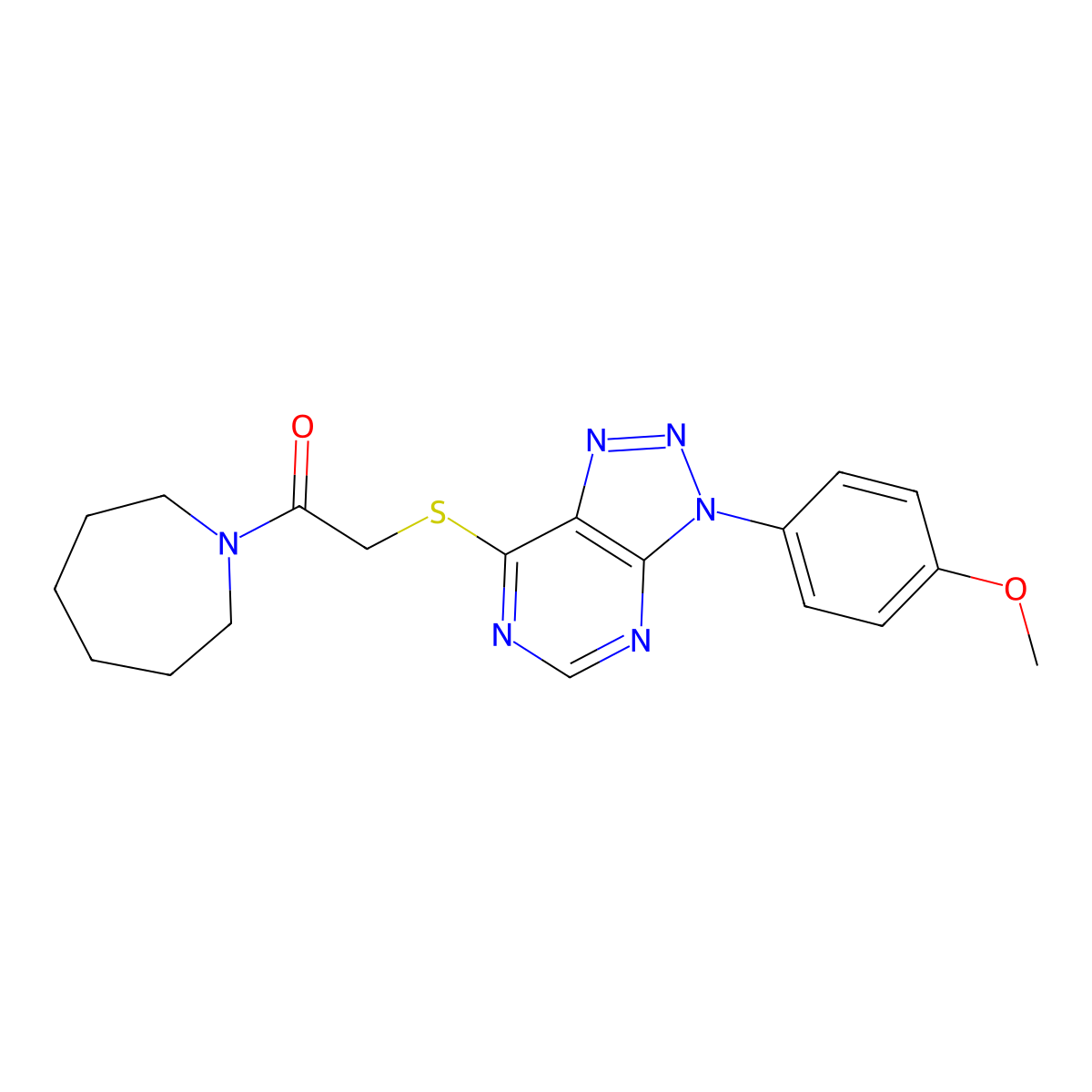 1-(Azepan-1-yl)-2-[3-(4-methoxyphenyl)triazolo[4,5-d]pyrimidin-7-yl]sulfanylethanone molecular structure, CAS 863460-68-8