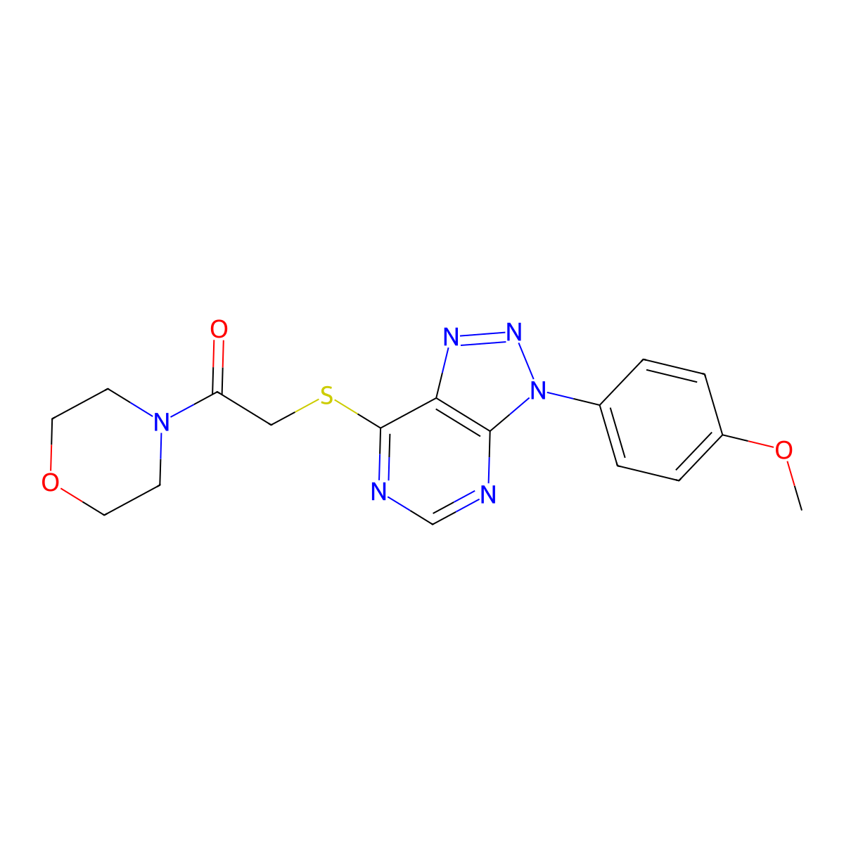 2-[3-(4-Methoxyphenyl)triazolo[4,5-d]pyrimidin-7-yl]sulfanyl-1-morpholin-4-ylethanone molecular structure, CAS 863500-10-1