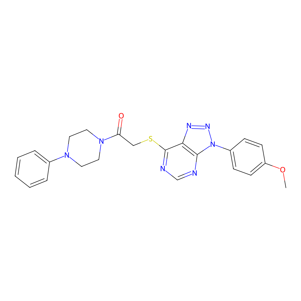 2-((3-(4-methoxyphenyl)-3H-[1,2,3]triazolo[4,5-d]pyrimidin-7-yl)thio)-1-(4-phenylpiperazin-1-yl)ethanone molecular structure, CAS 863500-12-3