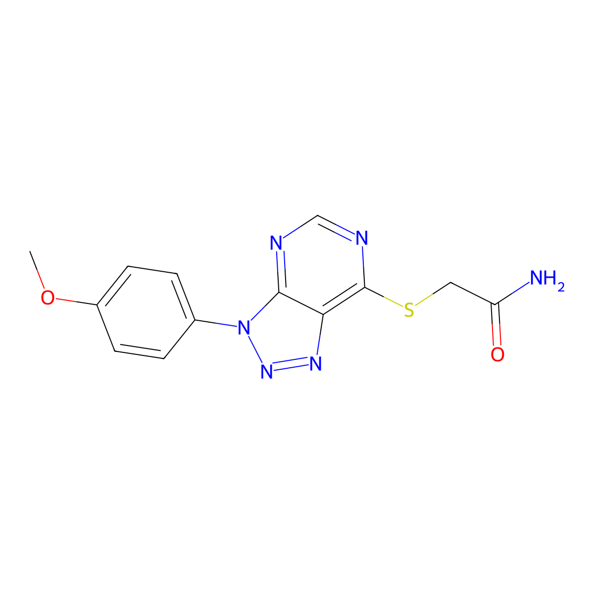 2-[3-(4-Methoxyphenyl)triazolo[4,5-d]pyrimidin-7-yl]sulfanylacetamide molecular structure, CAS 863500-18-9