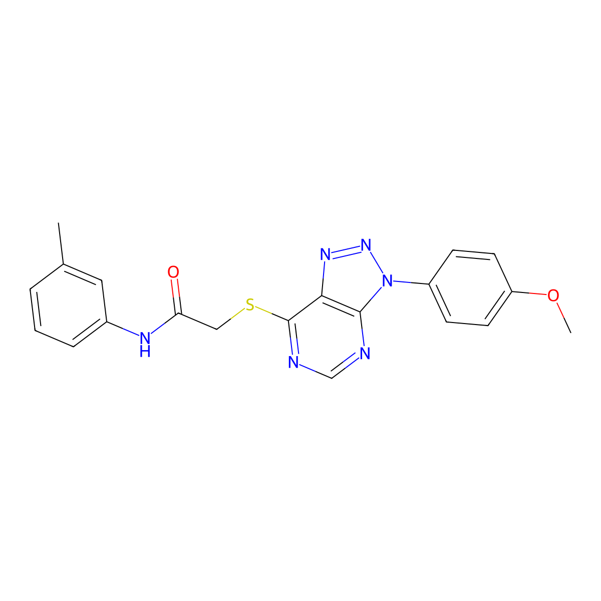 2-((3-(4-methoxyphenyl)-3H-[1,2,3]triazolo[4,5-d]pyrimidin-7-yl)thio)-N-(m-tolyl)acetamide molecular structure, CAS 863500-21-4