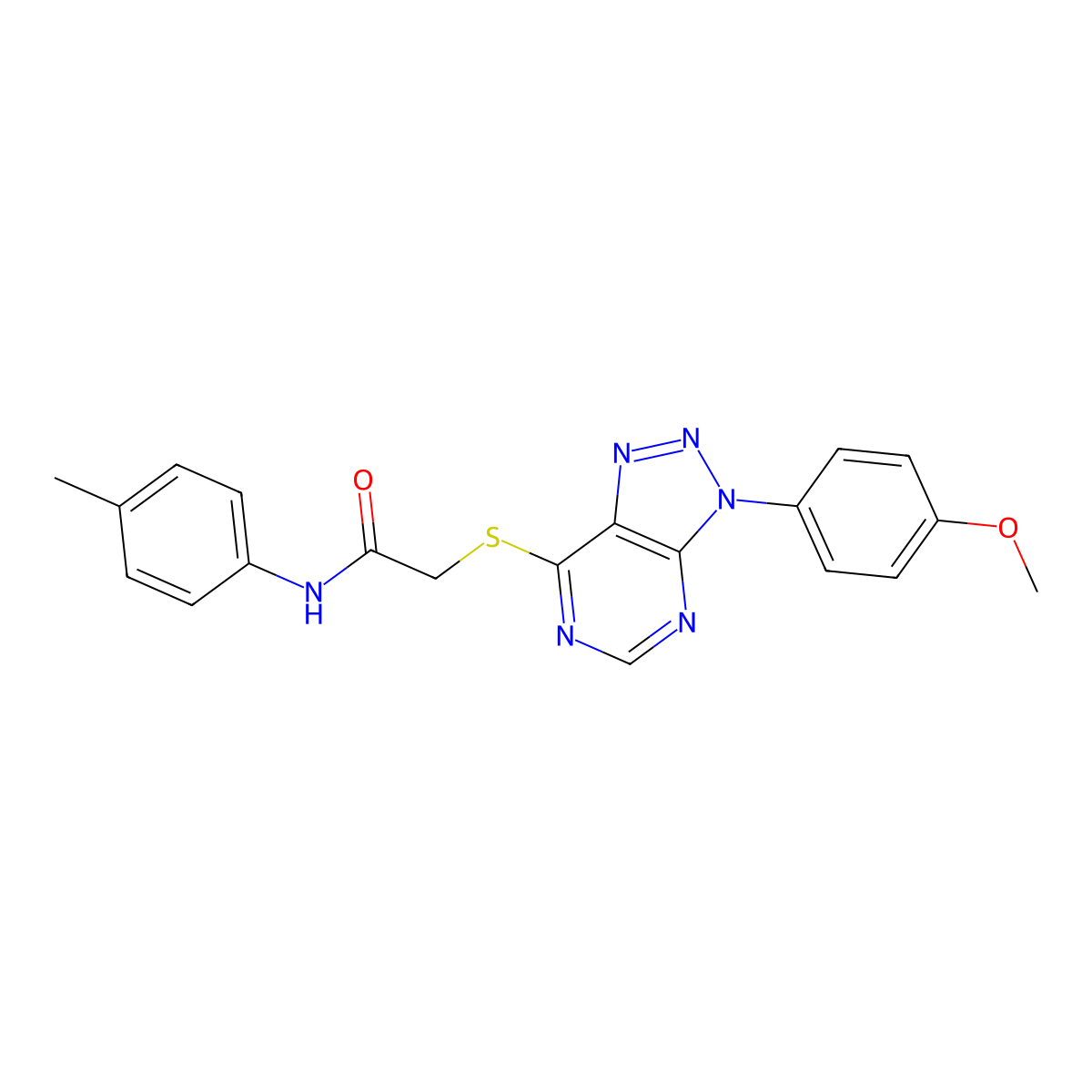 2-[3-(4-methoxyphenyl)triazolo[4,5-d]pyrimidin-7-yl]sulfanyl-N-(4-methylphenyl)acetamide molecular structure, CAS 863500-22-5