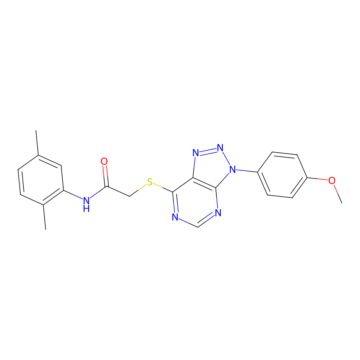 N-(2,5-dimethylphenyl)-2-((3-(4-methoxyphenyl)-3H-[1,2,3]triazolo[4,5-d]pyrimidin-7-yl)thio)acetamide molecular structure, CAS 863500-24-7