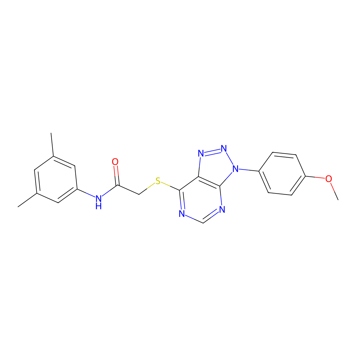 N-(3,5-dimethylphenyl)-2-((3-(4-methoxyphenyl)-3H-[1,2,3]triazolo[4,5-d]pyrimidin-7-yl)thio)acetamide molecular structure, CAS 863500-26-9
