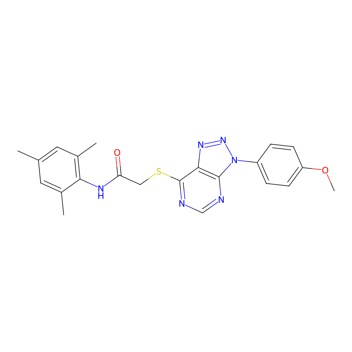 N-mesityl-2-((3-(4-methoxyphenyl)-3H-[1,2,3]triazolo[4,5-d]pyrimidin-7-yl)thio)acetamide molecular structure, CAS 863500-27-0