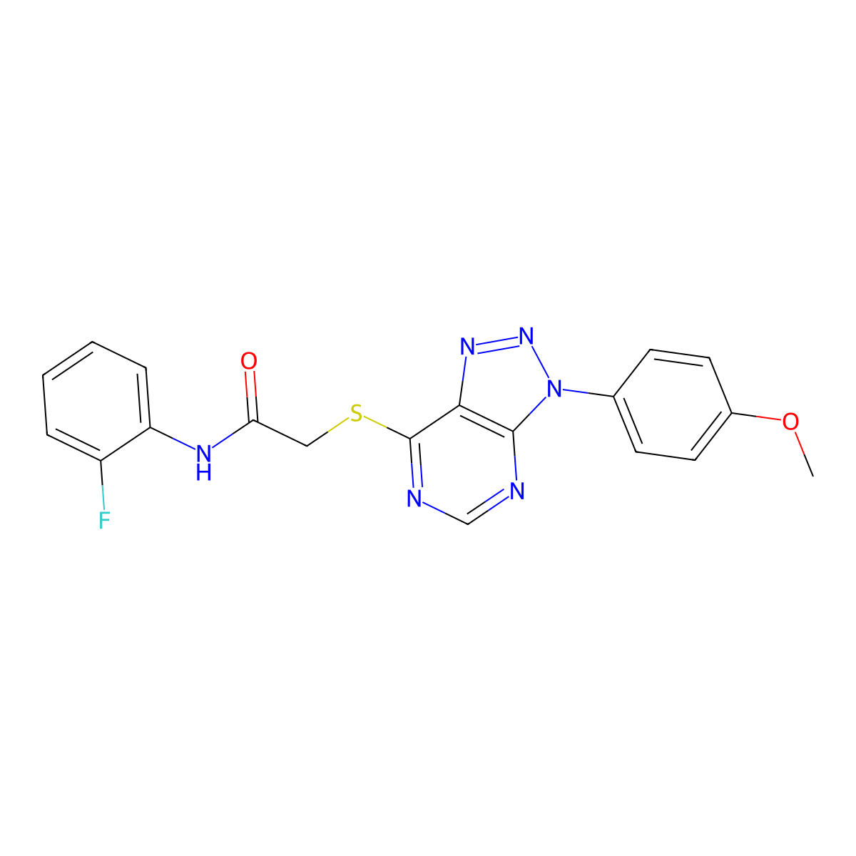 N-(2-fluorophenyl)-2-[3-(4-methoxyphenyl)triazolo[4,5-d]pyrimidin-7-yl]sulfanylacetamide molecular structure, CAS 863500-30-5