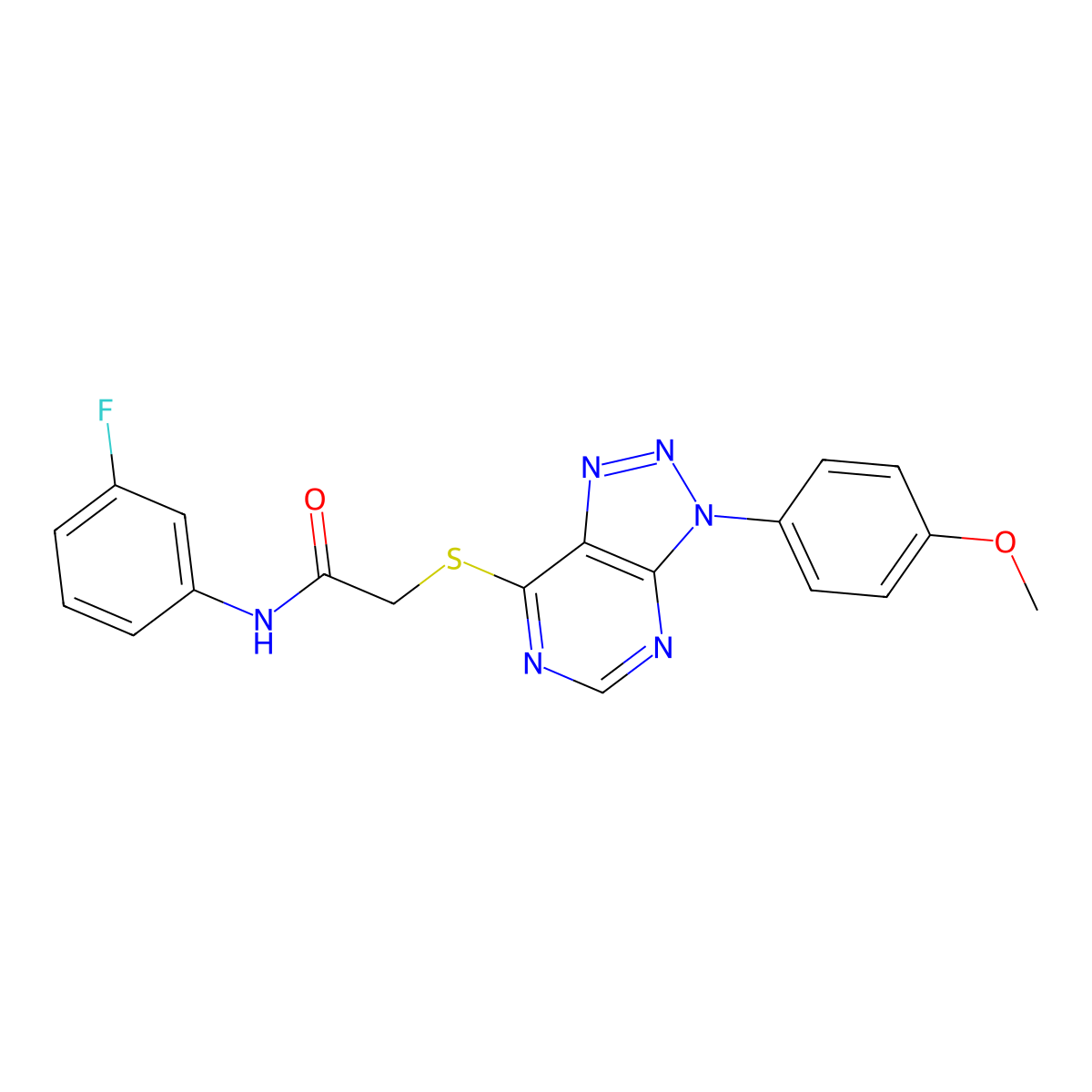 N-(3-fluorophenyl)-2-((3-(4-methoxyphenyl)-3H-[1,2,3]triazolo[4,5-d]pyrimidin-7-yl)thio)acetamide molecular structure, CAS 863500-31-6