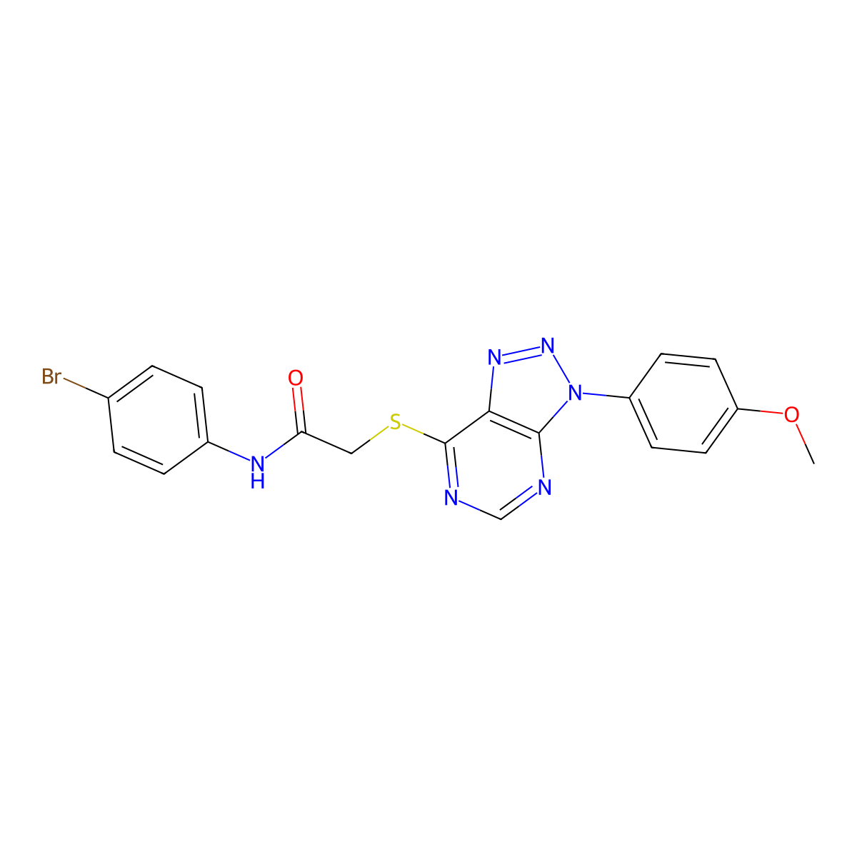 N-(4-bromophenyl)-2-((3-(4-methoxyphenyl)-3H-[1,2,3]triazolo[4,5-d]pyrimidin-7-yl)thio)acetamide molecular structure, CAS 863500-35-0