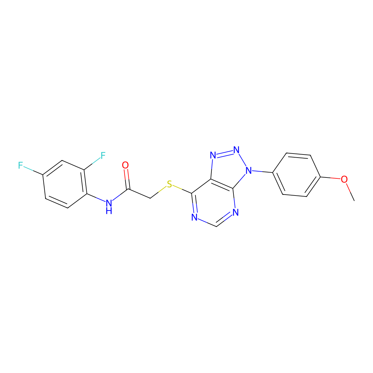 N-(2,4-difluorophenyl)-2-((3-(4-methoxyphenyl)-3H-[1,2,3]triazolo[4,5-d]pyrimidin-7-yl)thio)acetamide molecular structure, CAS 863500-36-1