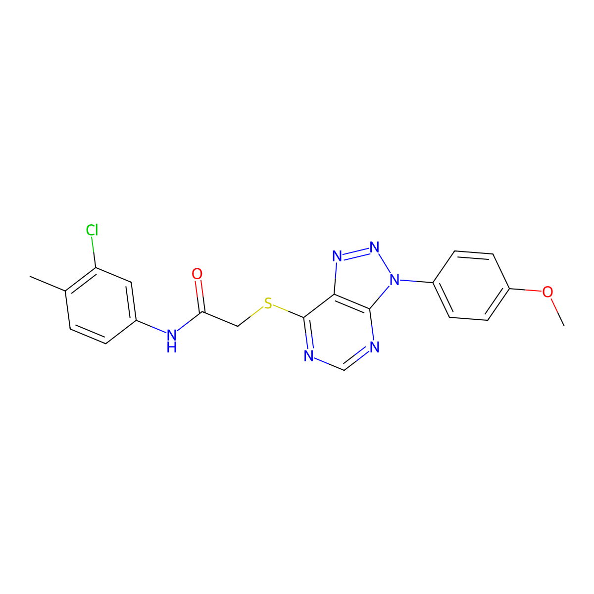 N-(3-chloro-4-methylphenyl)-2-((3-(4-methoxyphenyl)-3H-[1,2,3]triazolo[4,5-d]pyrimidin-7-yl)thio)acetamide molecular structure, CAS 863500-37-2