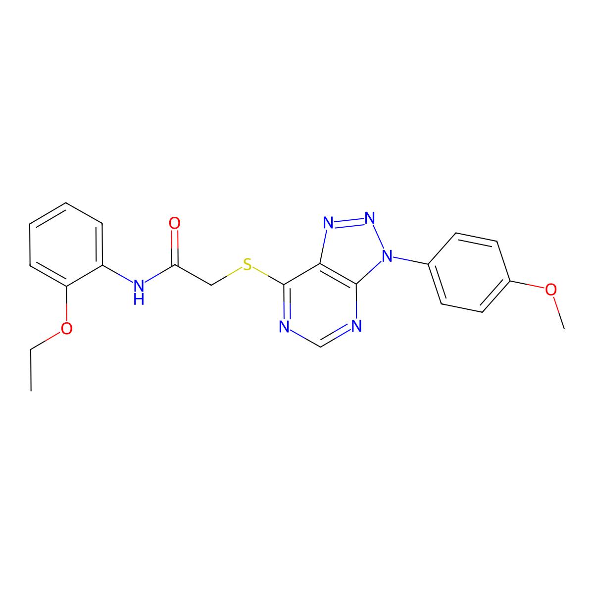 N-(2-ethoxyphenyl)-2-((3-(4-methoxyphenyl)-3H-[1,2,3]triazolo[4,5-d]pyrimidin-7-yl)thio)acetamide molecular structure, CAS 863500-42-9