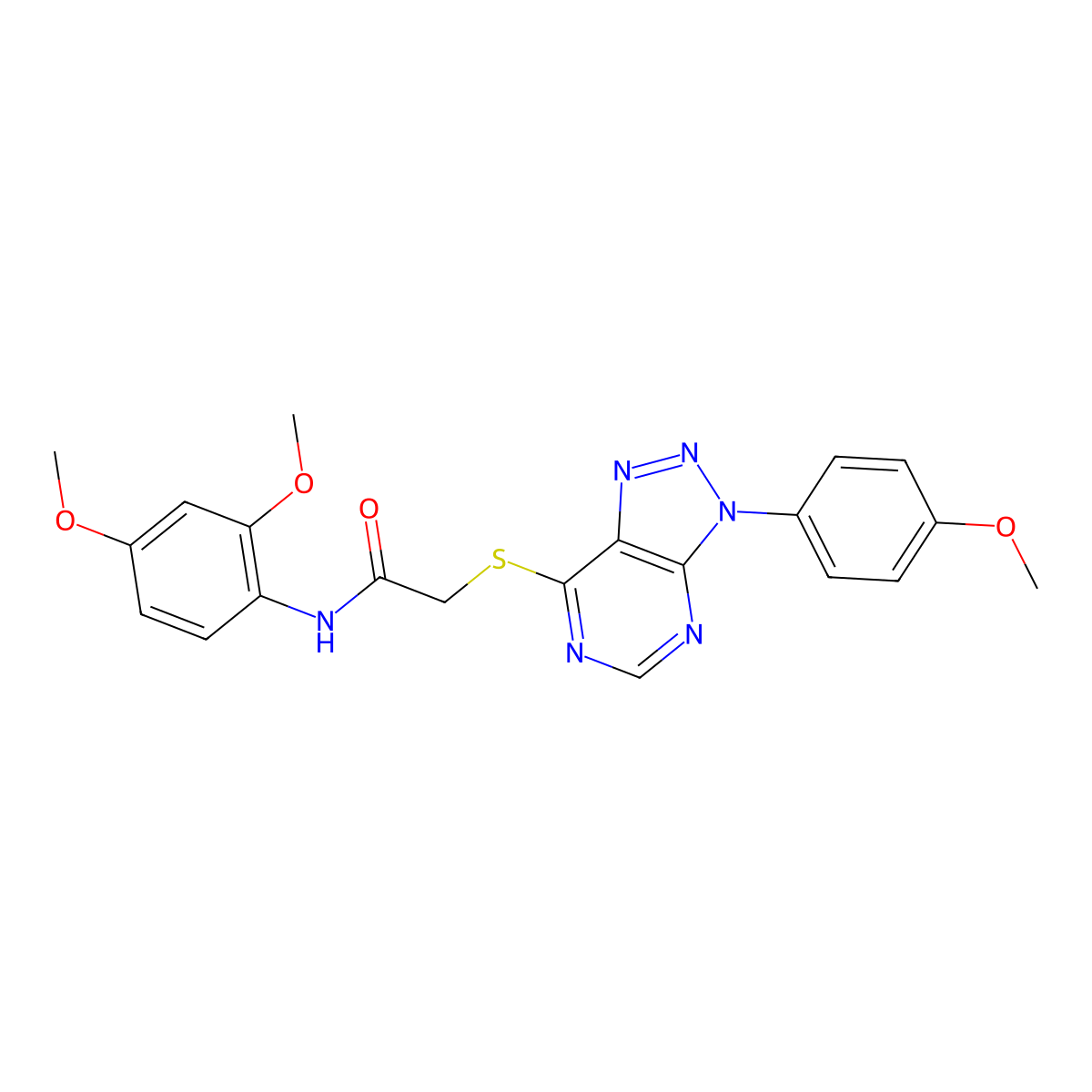 N-(2,4-dimethoxyphenyl)-2-((3-(4-methoxyphenyl)-3H-[1,2,3]triazolo[4,5-d]pyrimidin-7-yl)thio)acetamide molecular structure, CAS 863500-44-1