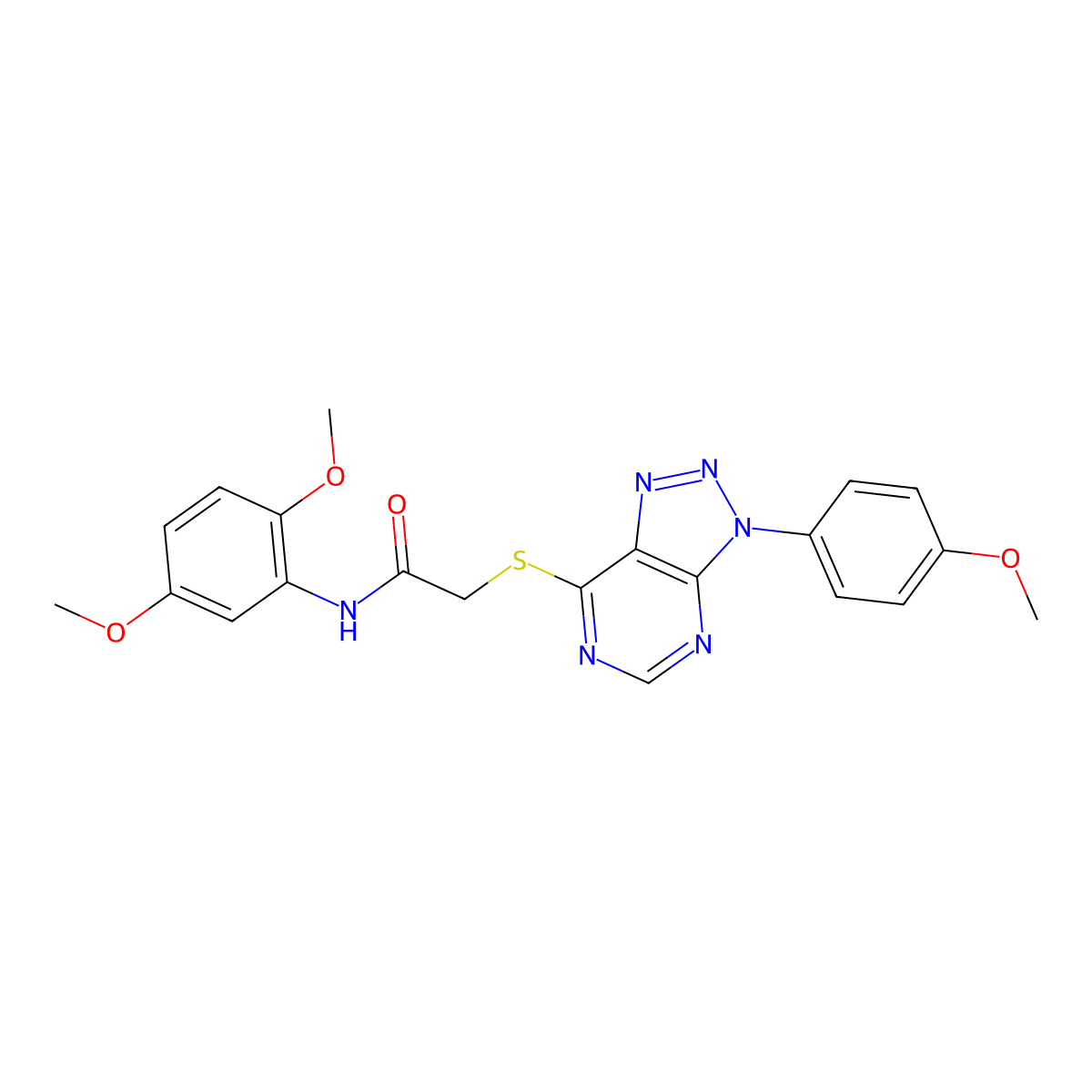 N-(2,5-dimethoxyphenyl)-2-((3-(4-methoxyphenyl)-3H-[1,2,3]triazolo[4,5-d]pyrimidin-7-yl)thio)acetamide molecular structure, CAS 863500-45-2