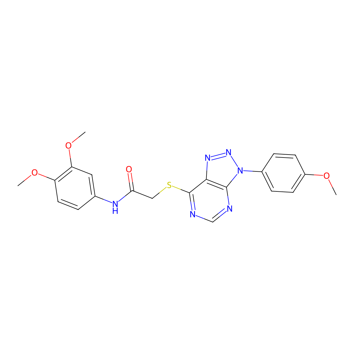 N-(3,4-dimethoxyphenyl)-2-((3-(4-methoxyphenyl)-3H-[1,2,3]triazolo[4,5-d]pyrimidin-7-yl)thio)acetamide molecular structure, CAS 863500-46-3