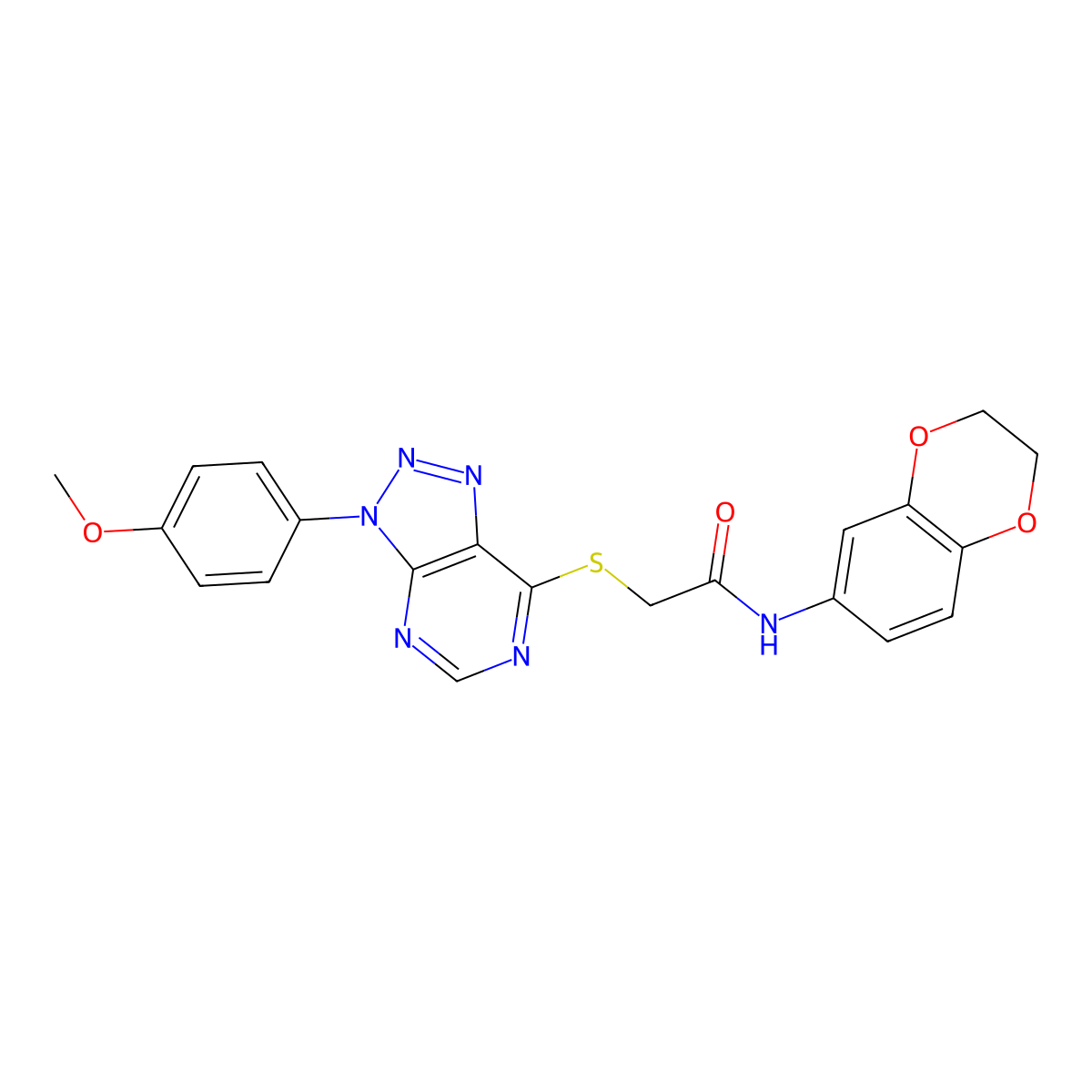N-(2,3-dihydro-1,4-benzodioxin-6-yl)-2-[3-(4-methoxyphenyl)triazolo[4,5-d]pyrimidin-7-yl]sulfanylacetamide molecular structure, CAS 863500-48-5