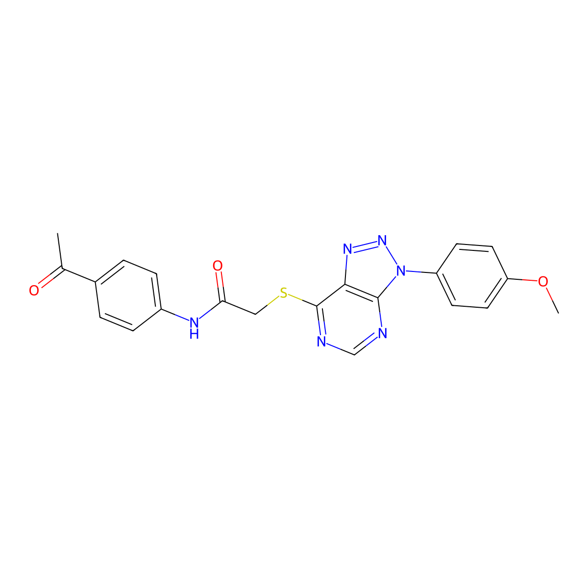 N-(4-acetylphenyl)-2-((3-(4-methoxyphenyl)-3H-[1,2,3]triazolo[4,5-d]pyrimidin-7-yl)thio)acetamide molecular structure, CAS 863500-56-5