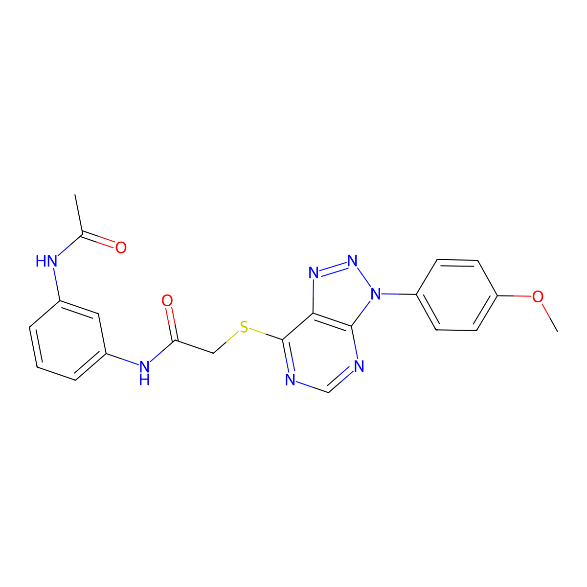 N-(3-acetamidophenyl)-2-((3-(4-methoxyphenyl)-3H-[1,2,3]triazolo[4,5-d]pyrimidin-7-yl)thio)acetamide molecular structure, CAS 863500-57-6