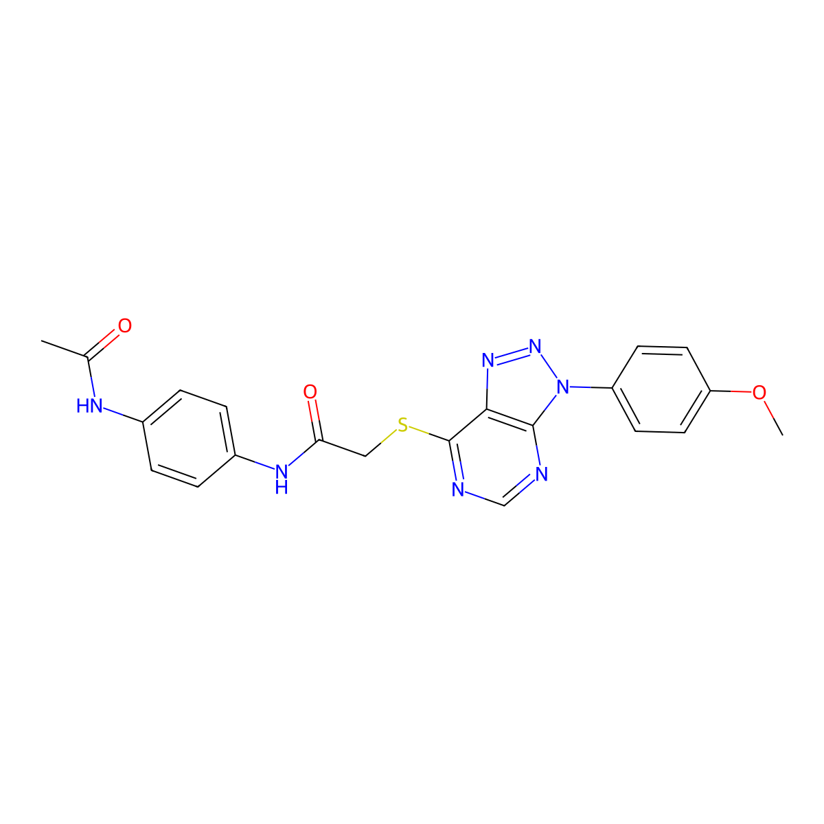 N-(4-acetamidophenyl)-2-((3-(4-methoxyphenyl)-3H-[1,2,3]triazolo[4,5-d]pyrimidin-7-yl)thio)acetamide molecular structure, CAS 863500-58-7