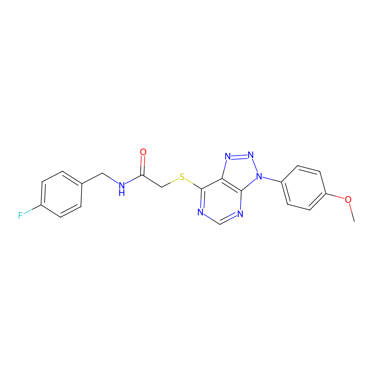 N-(4-fluorobenzyl)-2-((3-(4-methoxyphenyl)-3H-[1,2,3]triazolo[4,5-d]pyrimidin-7-yl)thio)acetamide molecular structure, CAS 863500-63-4