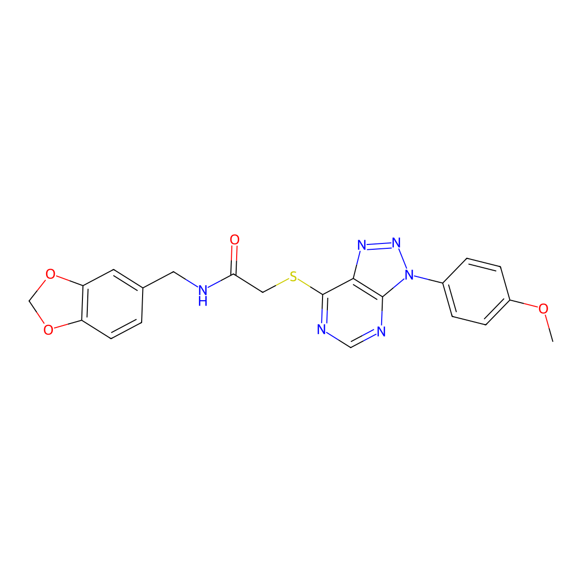 N-(benzo[d][1,3]dioxol-5-ylmethyl)-2-((3-(4-methoxyphenyl)-3H-[1,2,3]triazolo[4,5-d]pyrimidin-7-yl)thio)acetamide molecular structure, CAS 863500-64-5