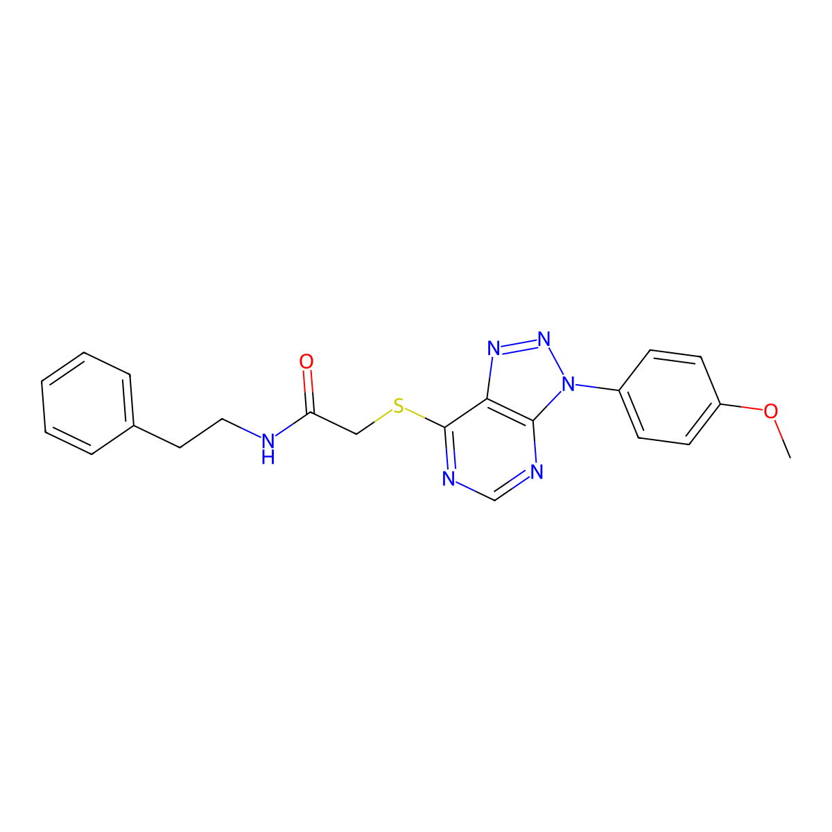 2-((3-(4-methoxyphenyl)-3H-[1,2,3]triazolo[4,5-d]pyrimidin-7-yl)thio)-N-phenethylacetamide molecular structure, CAS 863500-68-9