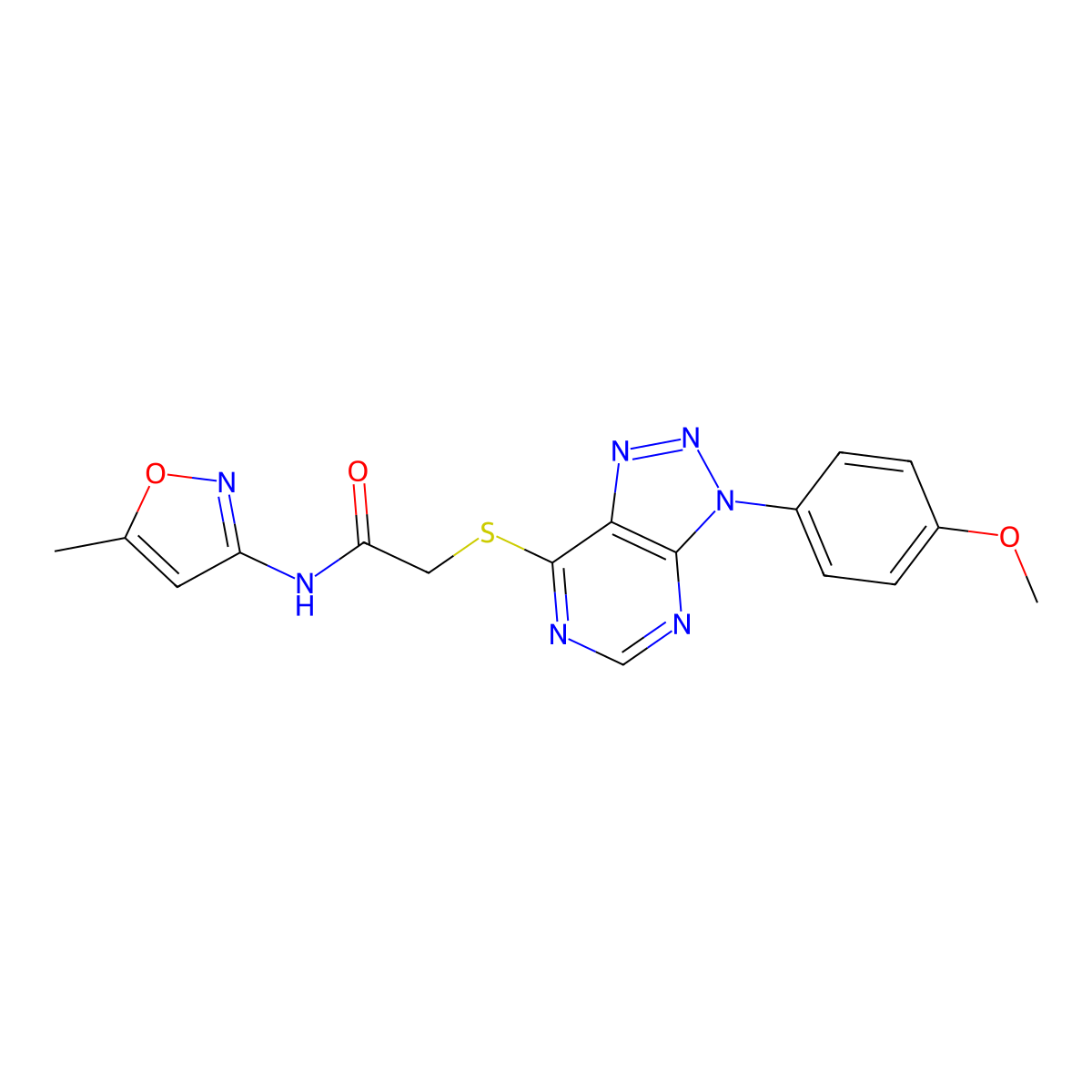 2-((3-(4-methoxyphenyl)-3H-[1,2,3]triazolo[4,5-d]pyrimidin-7-yl)thio)-N-(5-methylisoxazol-3-yl)acetamide molecular structure, CAS 863500-70-3