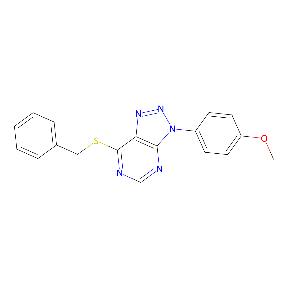 7-(benzylthio)-3-(4-methoxyphenyl)-3H-[1,2,3]triazolo[4,5-d]pyrimidine molecular structure, CAS 863500-72-5