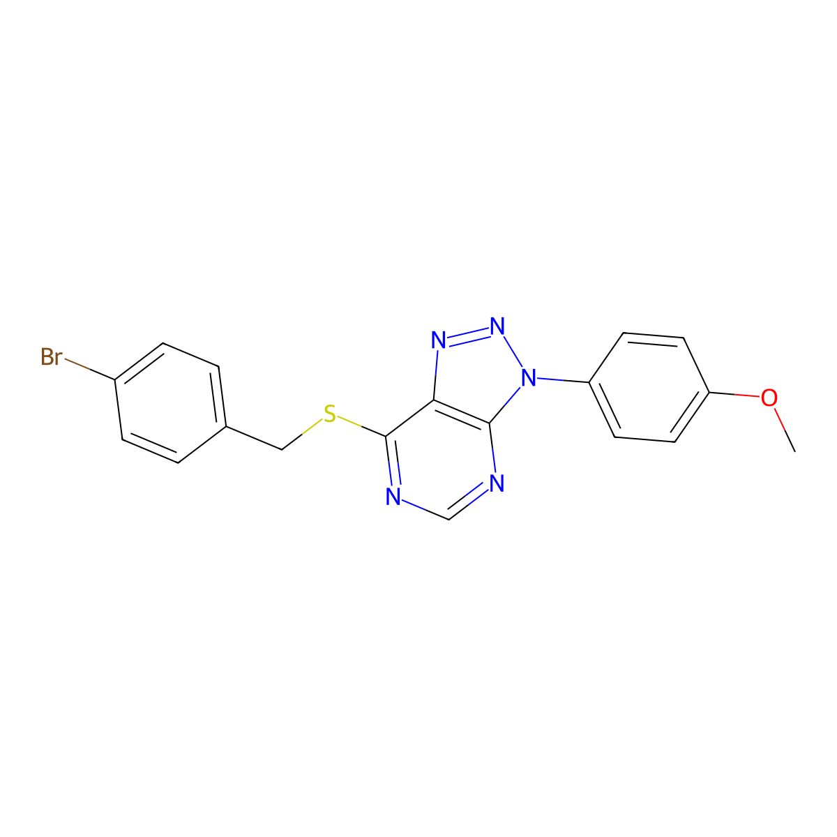 7-((4-bromobenzyl)thio)-3-(4-methoxyphenyl)-3H-[1,2,3]triazolo[4,5-d]pyrimidine molecular structure, CAS 863500-76-9