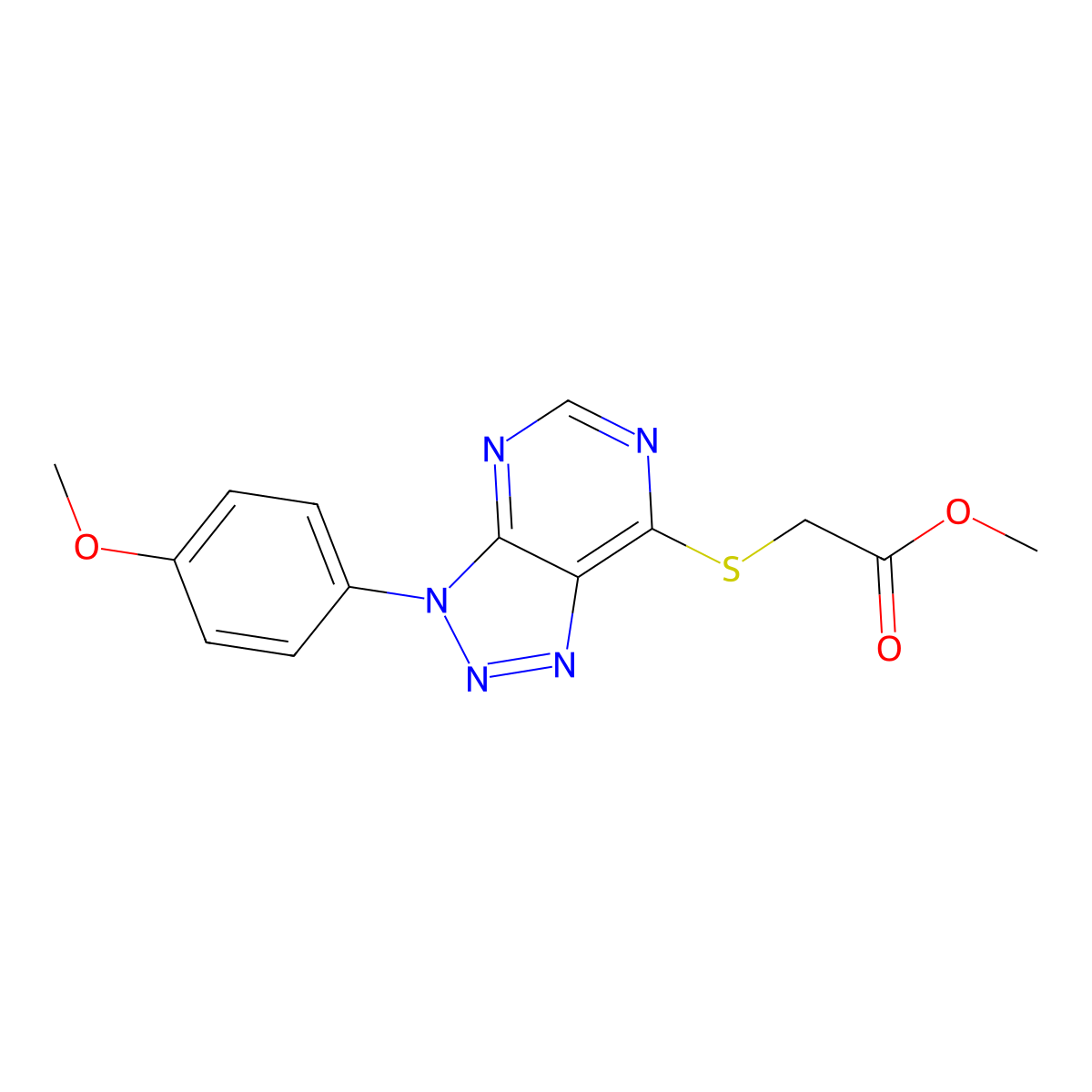 methyl 2-((3-(4-methoxyphenyl)-3H-[1,2,3]triazolo[4,5-d]pyrimidin-7-yl)thio)acetate molecular structure, CAS 863500-89-4