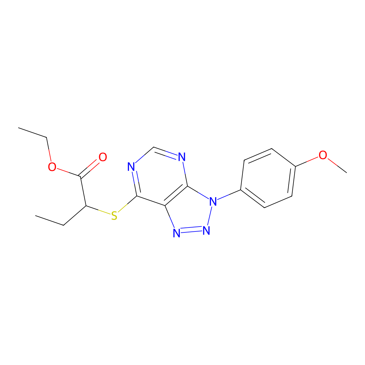 ethyl 2-((3-(4-methoxyphenyl)-3H-[1,2,3]triazolo[4,5-d]pyrimidin-7-yl)thio)butanoate molecular structure, CAS 863500-92-9