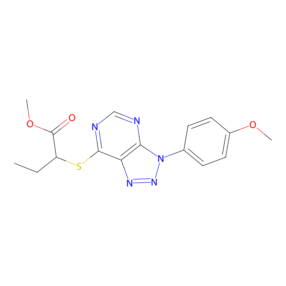 methyl 2-((3-(4-methoxyphenyl)-3H-[1,2,3]triazolo[4,5-d]pyrimidin-7-yl)thio)butanoate molecular structure, CAS 863500-93-0