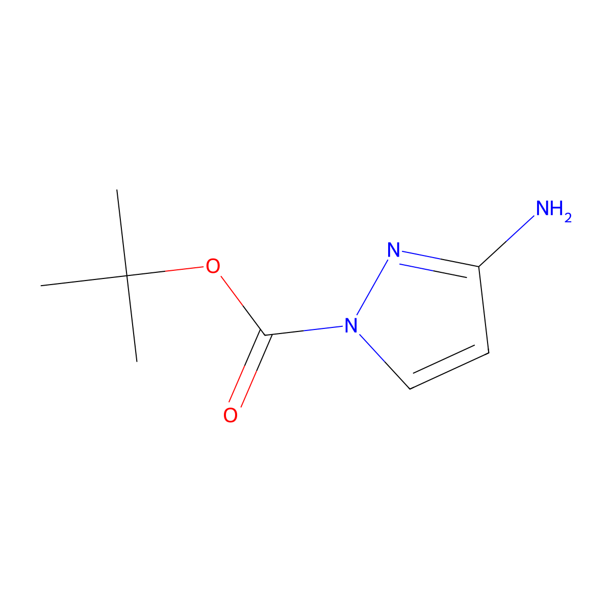 tert-Butyl 3-amino-1H-pyrazole-1-carboxylate molecular structure, CAS 863504-84-1