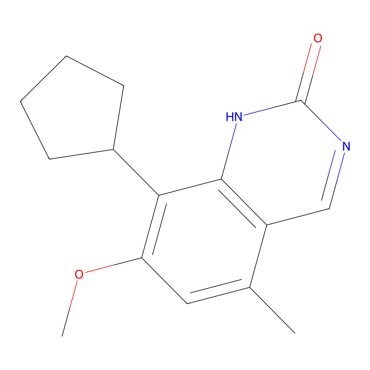 8-cyclopentyl-7-methoxy-5-methylquinazolin-2(1H)-one molecular structure, CAS 863506-16-5
