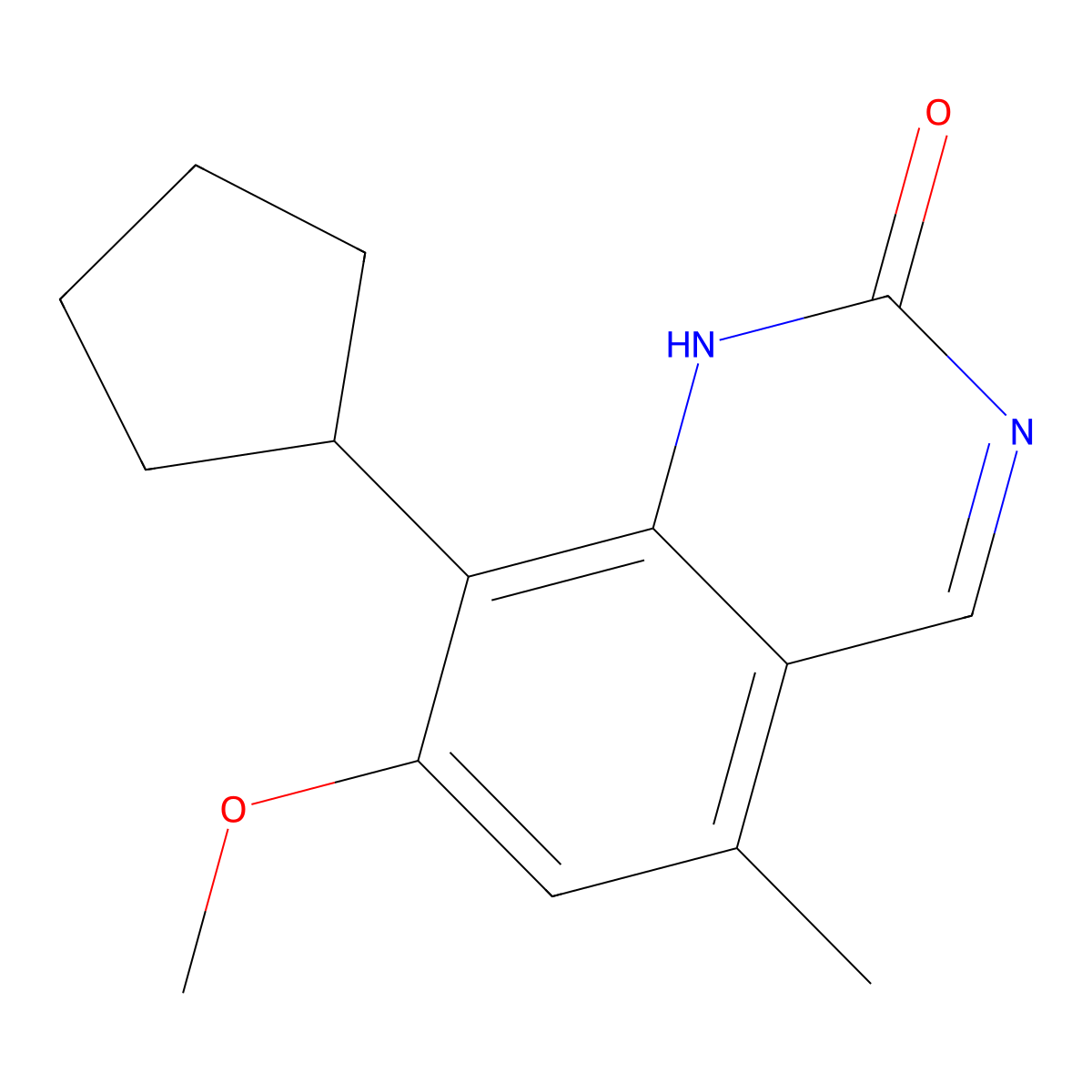 8-cyclopentyl-7-methoxy-5-methylquinazolin-2(1H)-one molecular structure, CAS 863506-16-5