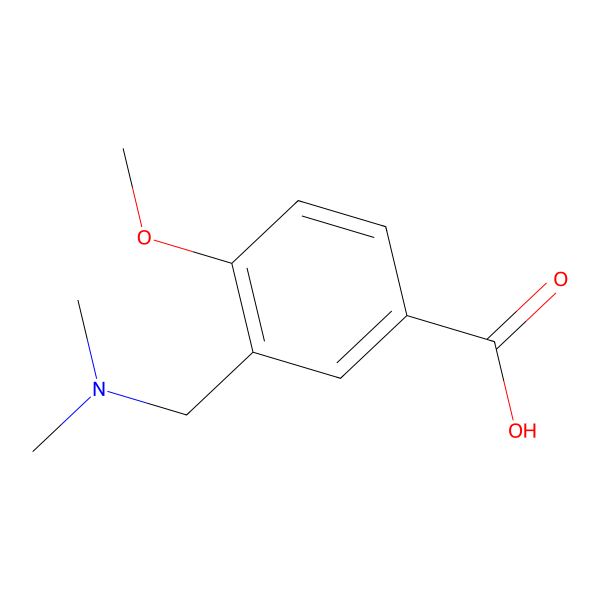 3-((Dimethylamino)methyl)-4-methoxybenzoic acid molecular structure, CAS 863507-72-6