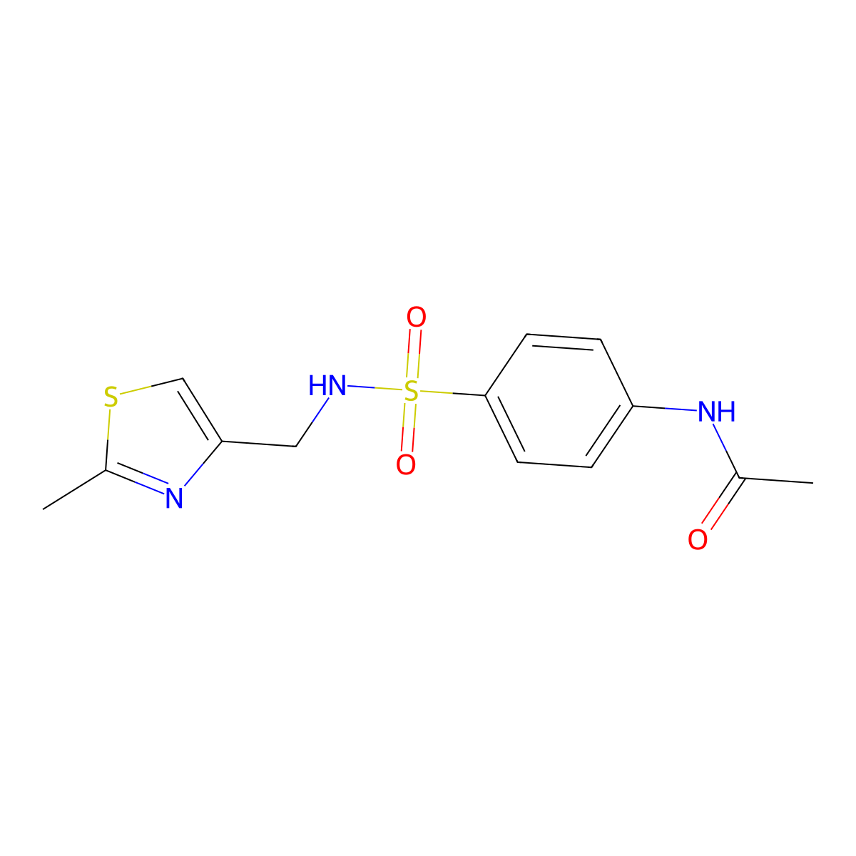 N-[4-[(2-methyl-1,3-thiazol-4-yl)methylsulfamoyl]phenyl]acetamide molecular structure, CAS 863510-78-5