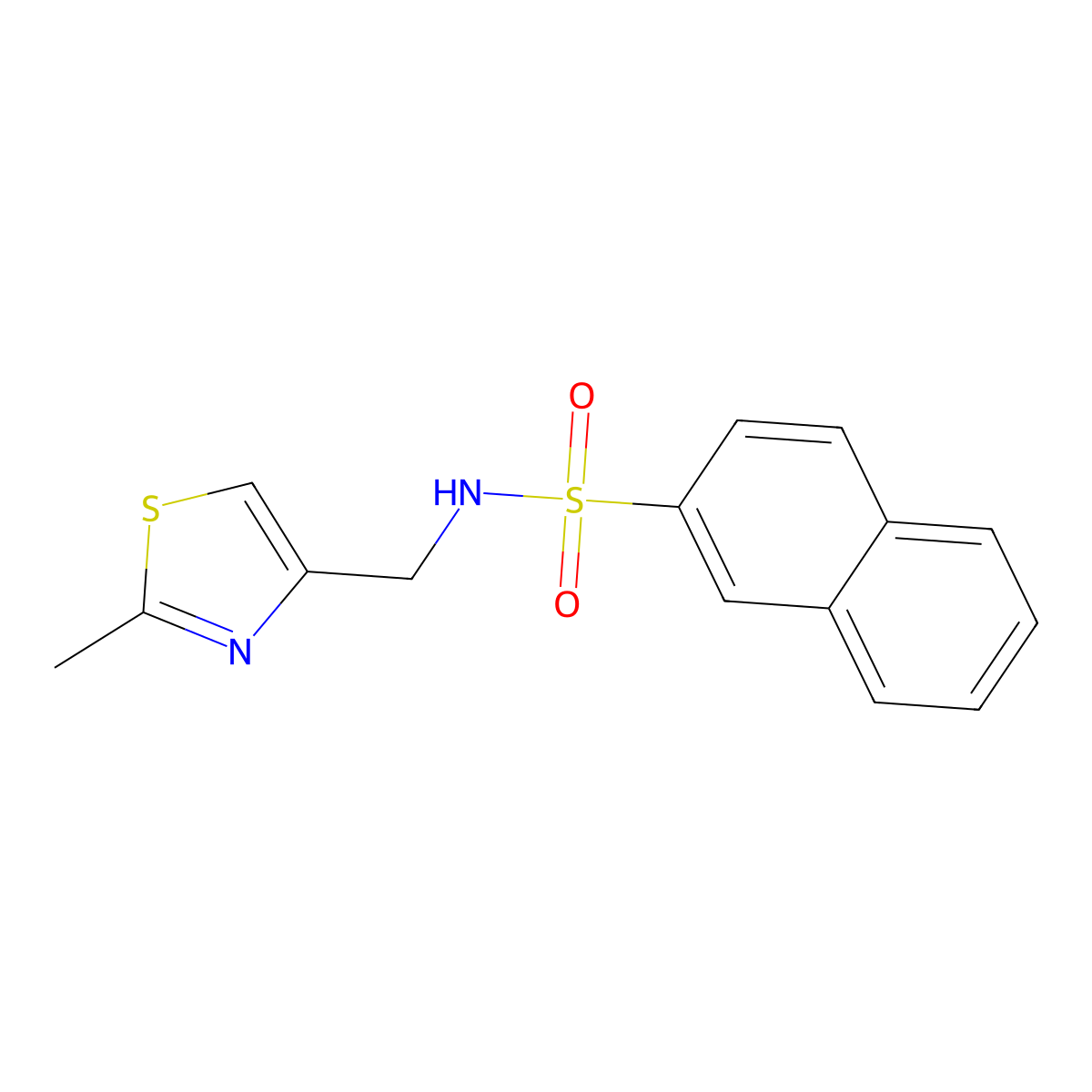 N-[(2-methyl-1,3-thiazol-4-yl)methyl]naphthalene-2-sulfonamide molecular structure, CAS 863510-81-0