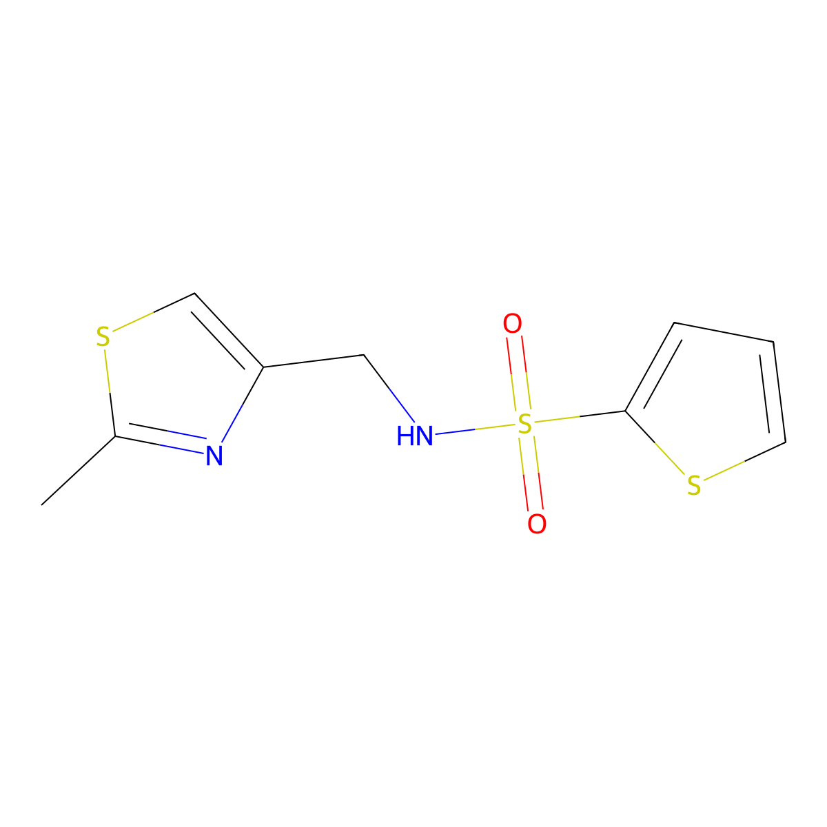 N-[(2-methyl-1,3-thiazol-4-yl)methyl]thiophene-2-sulfonamide molecular structure, CAS 863510-83-2