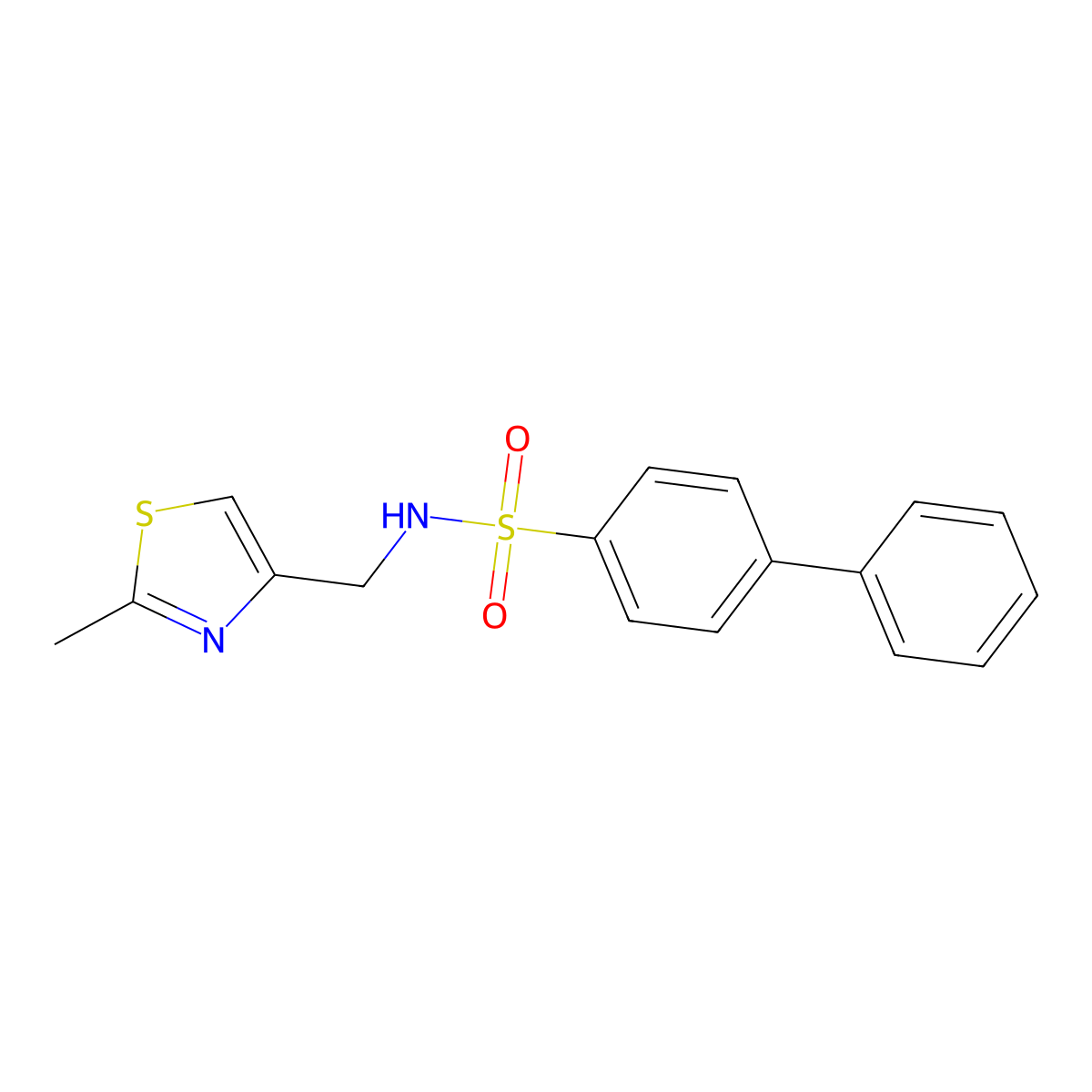 N-((2-methylthiazol-4-yl)methyl)-[1,1'-biphenyl]-4-sulfonamide molecular structure, CAS 863510-85-4
