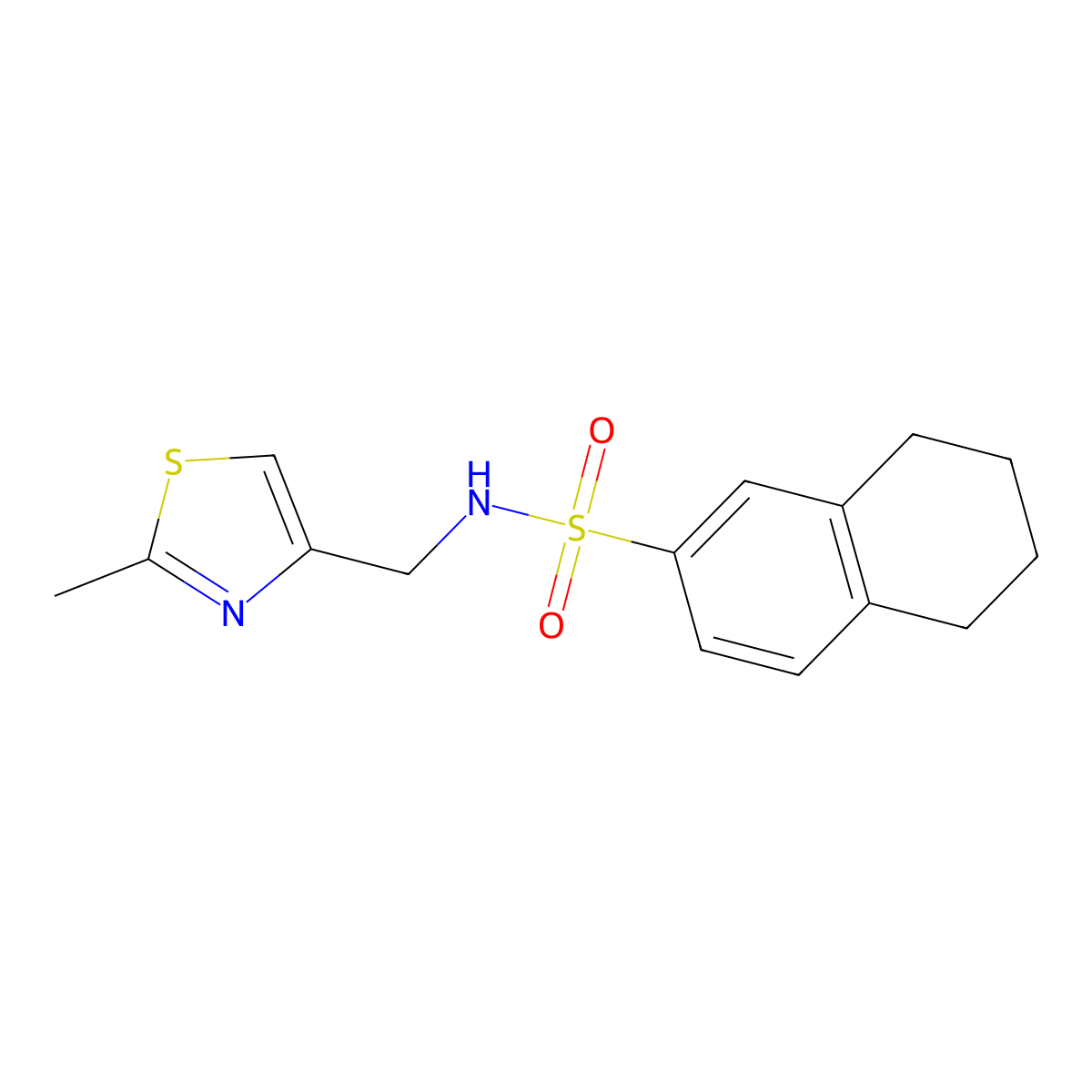 N-[(2-methyl-1,3-thiazol-4-yl)methyl]-5,6,7,8-tetrahydronaphthalene-2-sulfonamide molecular structure, CAS 863510-87-6