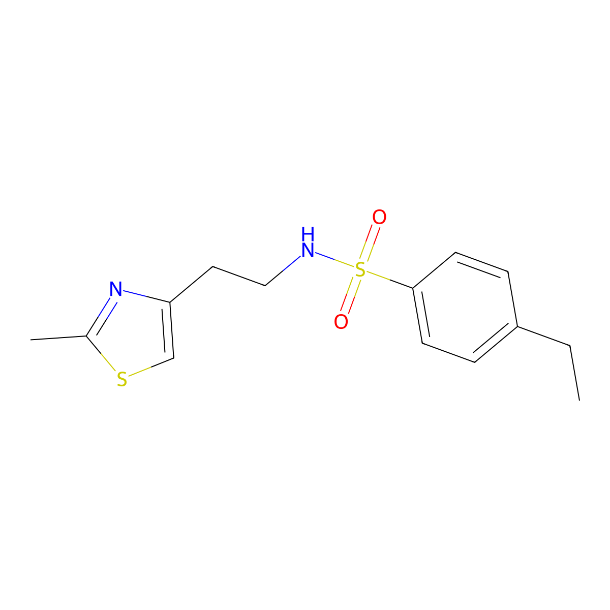 4-ethyl-N-(2-(2-methylthiazol-4-yl)ethyl)benzenesulfonamide molecular structure, CAS 863511-61-9