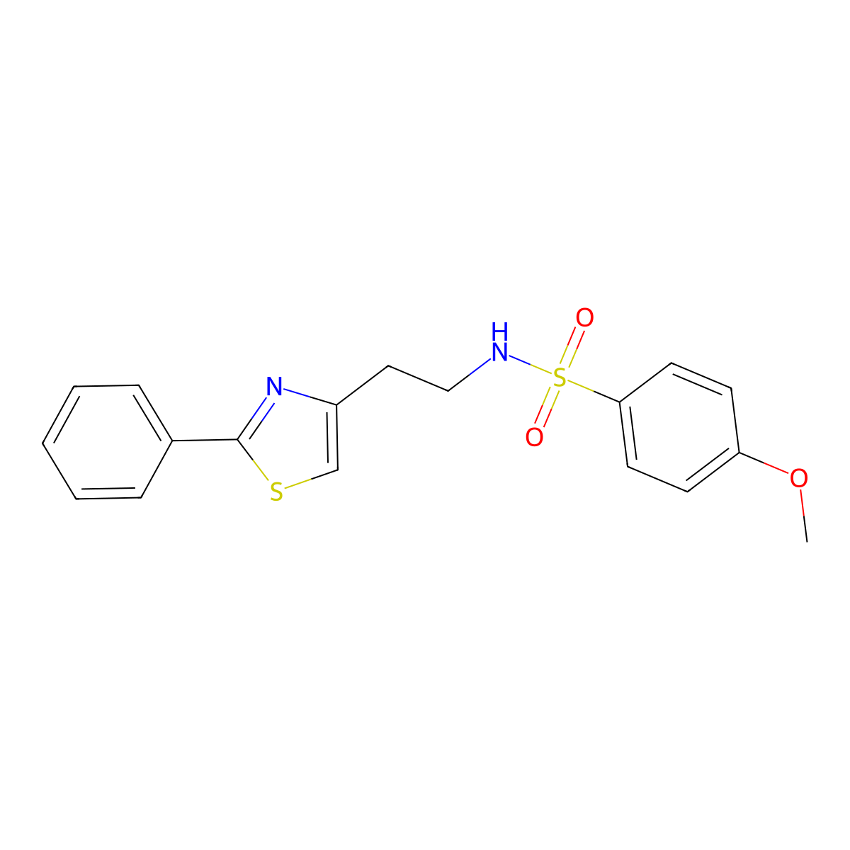 4-methoxy-N-(2-(2-phenylthiazol-4-yl)ethyl)benzenesulfonamide molecular structure, CAS 863511-73-3