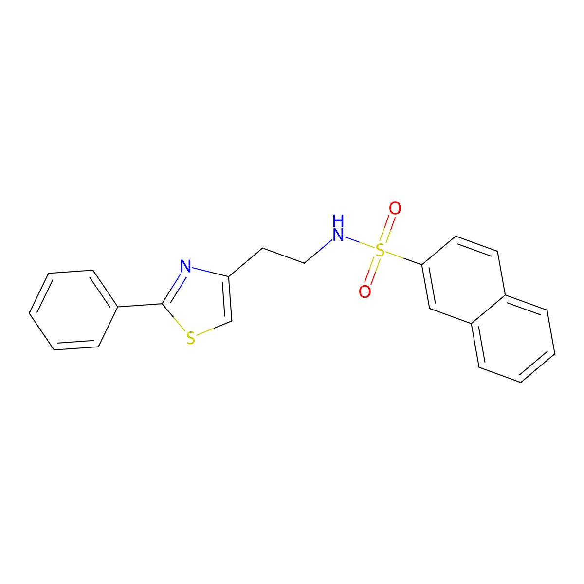 N-[2-(2-phenyl-1,3-thiazol-4-yl)ethyl]naphthalene-2-sulfonamide molecular structure, CAS 863511-74-4