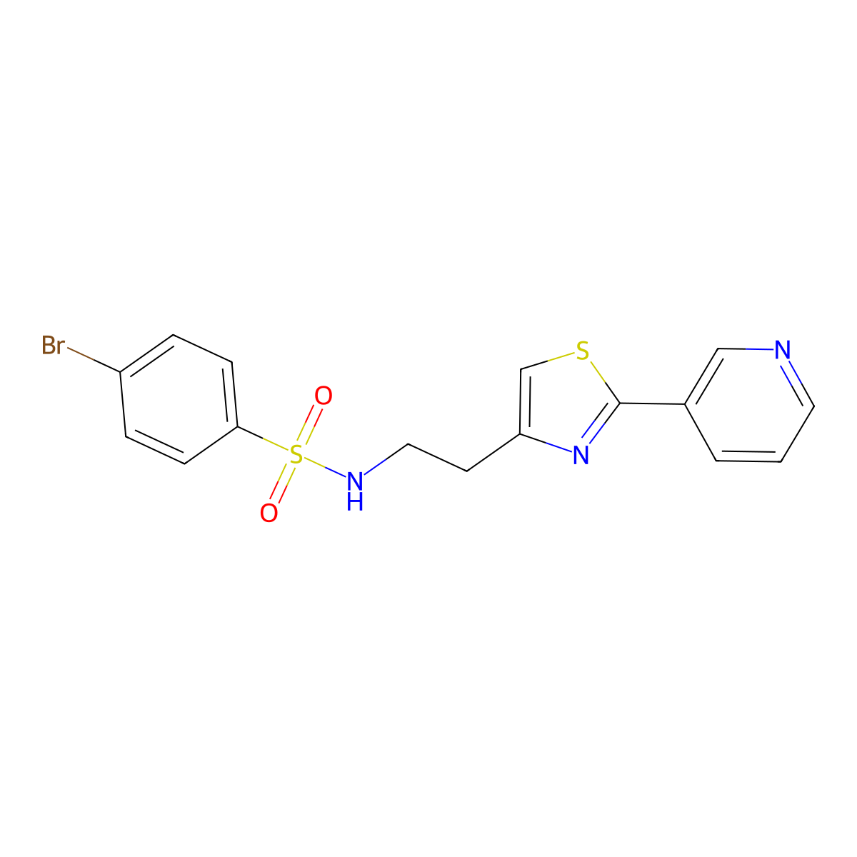 4-bromo-N-(2-(2-(pyridin-3-yl)thiazol-4-yl)ethyl)benzenesulfonamide molecular structure, CAS 863511-92-6