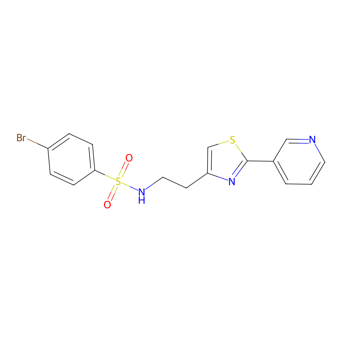 4-bromo-N-(2-(2-(pyridin-3-yl)thiazol-4-yl)ethyl)benzenesulfonamide molecular structure, CAS 863511-92-6