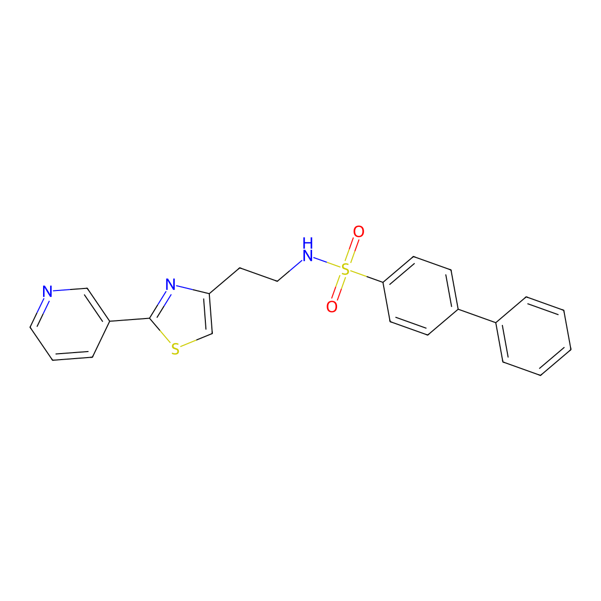 N-(2-(2-(pyridin-3-yl)thiazol-4-yl)ethyl)-[1,1'-biphenyl]-4-sulfonamide molecular structure, CAS 863512-04-3