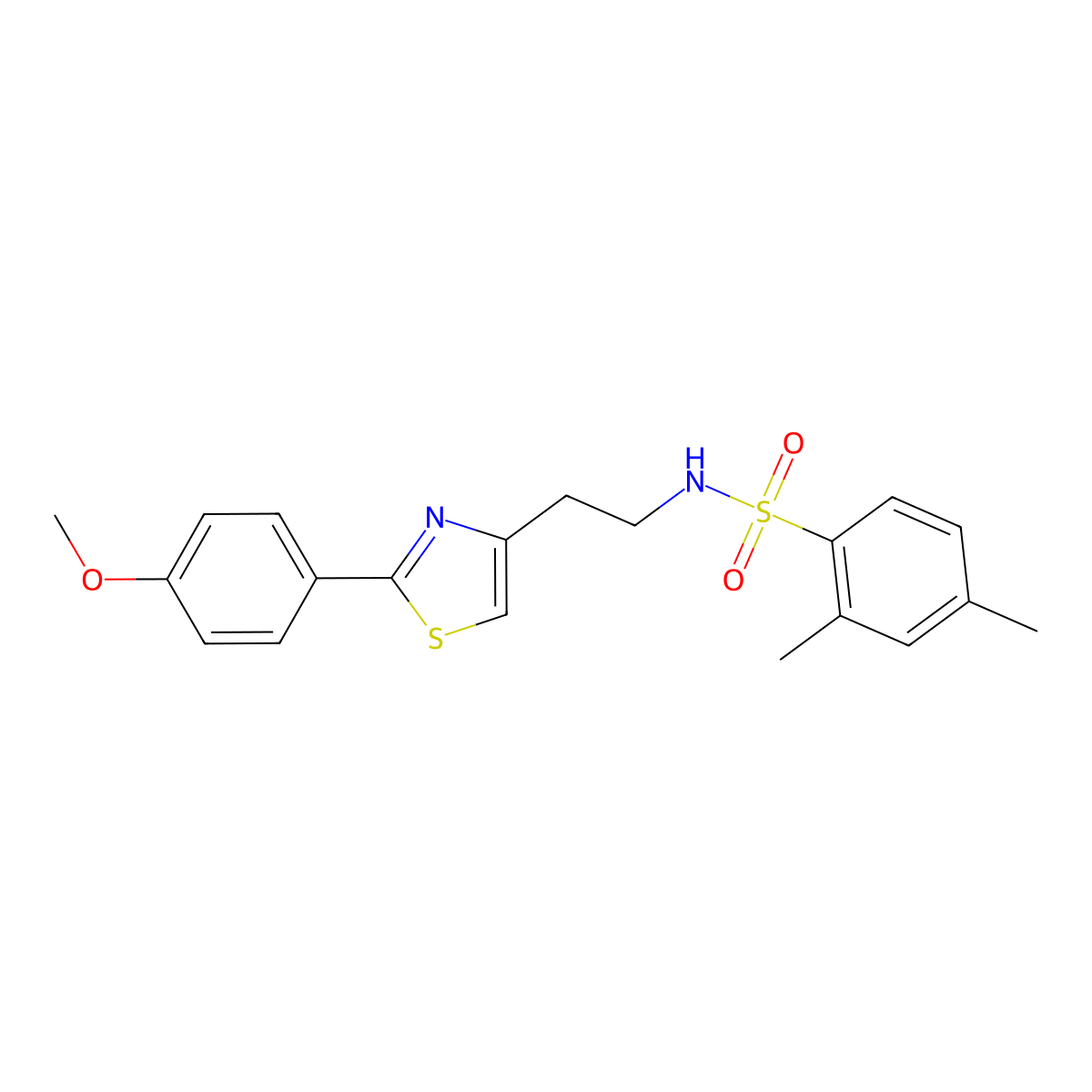 N-(2-(2-(4-methoxyphenyl)thiazol-4-yl)ethyl)-2,4-dimethylbenzenesulfonamide molecular structure, CAS 863512-14-5
